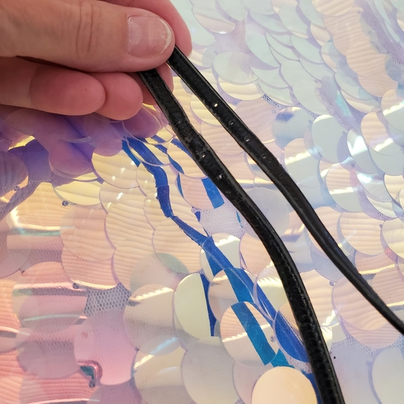 MIXIT Black open toe heels multicolor rhinestones 8.5M - Picture 6 of 8